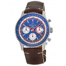 Breitling Navitimer 1 B01 Chronograph 43 PAN AM Special Edition Blue Dial Leather Strap Men's Replica Watch AB01212B1C1X2