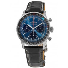 Breitling Navitimer B01 Chronograph 41 Blue Dial Leather Strap Men's Replica Watch AB0139241C1P1