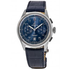 Breitling Premier B01 Chronograph 42 Blue Dial Leather Strap Men's Replica Watch AB0145171C1P2