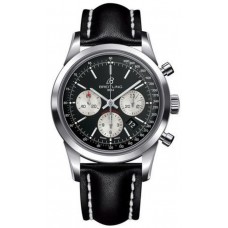 Breitling Transocean Chronograph Automatic Black Dial Leather Strap  Men's Replica Watch AB015212/BF26-435X