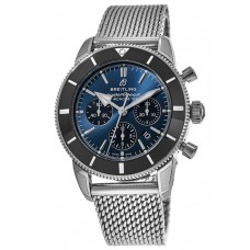 Breitling Superocean Heritage II B01 Chronograph 44 Blue Dial Steel Mesh Band Men's Replica Watch AB0162121C1A1