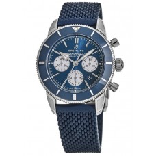 Breitling Superocean Heritage II Chronograph 44 Blue Dial Rubber Strap Men's Replica Watch AB0162161C1S1