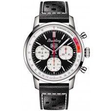 Breitling Top Time Deus Black Chronograph Dial Leather Strap Men's Replica Watch AB01765A1B1X1