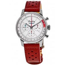 Breitling Top Time B01 Ford Thunderbird White Chronograph Dial Leather Strap Men's Replica Watch AB01766A1A1X1