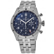 Breitling Super Avi B04 Chronograph GMT 46 Tribute to Vought F4U Corsair Blue Dial Steel Men's Replica Watch AB04451A1C1A1