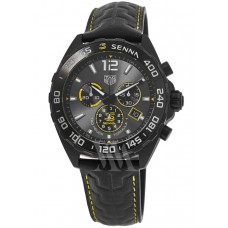 Tag Heuer Formula 1 X Senna Grey Dial Leather Strap Men's Replica Watch CAZ101AJ.FC6487