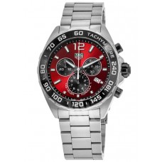 Tag Heuer Formula 1 Quartz Chronograph Red Dial Steel Bracelet Men's Replica Watch CAZ101AN.BA0842