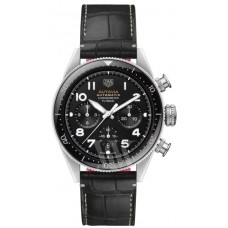 Tag Heuer Autavia Chronometer Flyback Black Dial Leather Strap Men's Replica Watch CBE511A.FC8279