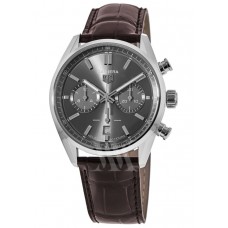 Tag Heuer Carrera Chronograph Grey Dial Brown Leather Strap Men's Replica Watch CBN2012.FC6483