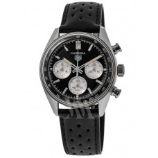 Tag Heuer Carrera Chronograph Black Dial Leather Strap Men's Replica Watch CBS2210.FC6534
