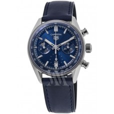 Tag Heuer Carrera Chronograph Blue Dial Leather Strap Men's Replica Watch CBS2212.FC6535