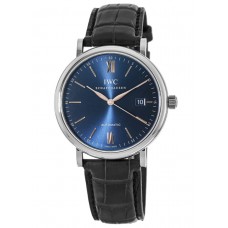 IWC Portofino Automatic Blue Dial Leather Strap Men's Replica Watch IW356523