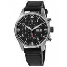 IWC Pilot's Chronograph Black Dial Leather Strap Men's Replica Watch IW378001