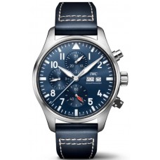 IWC Pilot's Chronograph Blue Dial Leather Strap Men's Replica Watch IW378003