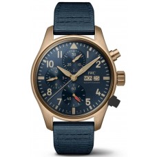 IWC Pilot's Chronograph Blue Dial Bonze Case  Men's Replica Watch IW388109