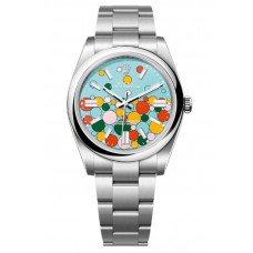 Rolex Oyster Perpetual 41 Turquoise Blue Celebration-Motif Dial Oyster Men's Replica Watch M124300-0008
