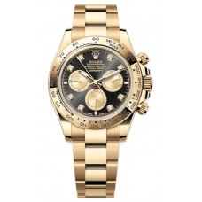 Rolex Cosmograph Daytona Yellow Gold Black and Golden Diamond-Set Dial Men's Replica Watch M126508-0003