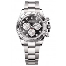 Rolex Cosmograph Daytona White Gold Black and Steel Diamond-Set Dial Men's Replica Watch M126509-0002