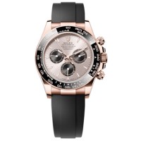 Rolex Cosmograph Daytona Rose Gold Sundust and Black Dial Oysterflex Men's Replica Watch M126515LN-0006
