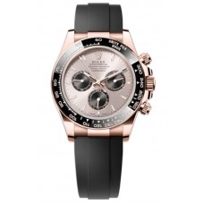 Rolex Cosmograph Daytona Rose Gold Sundust and Black Dial Oysterflex Men's Replica Watch M126515LN-0006
