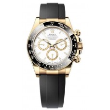 Rolex Cosmograph Daytona Yellow Gold White Dial Oysterflex Men's Replica Watch M126518LN-0002