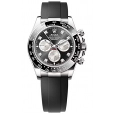 Rolex Cosmograph Daytona White Gold Black and Steel Diamond-Set Dial Oysterflex Men's Replica Watch M126519LN-0004