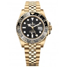 Rolex GMT Master ll Yellow Gold Black Dial Jubilee Bracelet Men's Replica Watch M126718GRNR-0001