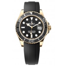 Rolex Yacht-Master 42 Black Dial 18ky Yellow Gold Oysterflex Men's Replica Watch M226658-0001