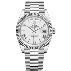 Rolex Day-Date 40 Platinum White Dial Men's Replica Watch M228236-0010
