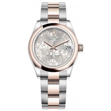 Rolex Datejust 31 Silver Floral-Motif Diamond Dial Women's Replica Watch M278241-0031