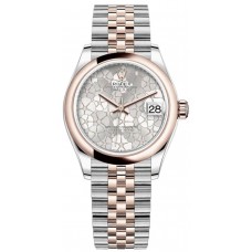 Rolex Datejust 31 Silver Floral-Motif Diamond Dial Women's Replica Watch M278241-0032