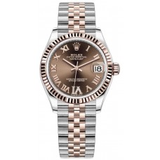 Rolex Datejust 31 Chocolate Pave Roman Dial Women's Replica Watch M278271-0004