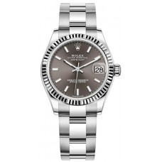 Rolex Datejust 31 Stainless Steel and White Gold Dark Grey Dial Women's Replica Watch M278274-0015