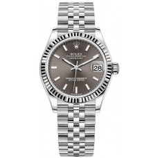 Rolex Datejust 31 Stainless Steel and White Gold Dark Grey Dial Women's Replica Watch M278274-0016