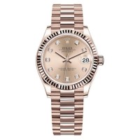 Rolex Datejust 31 Everose Gold Rose Diamond Dial Women's Replica Watch M278275-0031