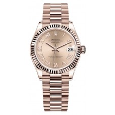 Rolex Datejust 31 Everose Gold Rose Roman Dial Women's Replica Watch M278275-0035