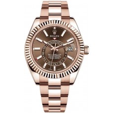 Rolex Sky-Dweller 42mm Brown Dial Rose Gold Men's Replica Watch M326935-0006