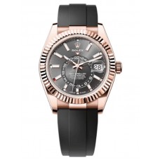 Rolex Sky-Dweller Rose Gold Slate Dial Oysterflex Men's Replica Watch M336235-0004