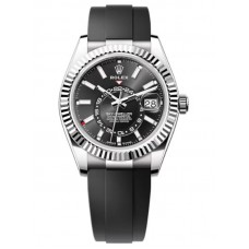 Rolex Sky-Dweller White Gold Black Dial Oysterflex Men's Replica Watch M336239-0002