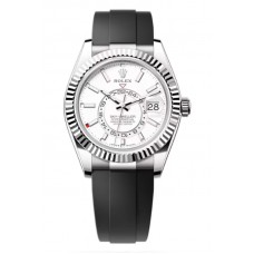 Rolex Sky-Dweller White Gold White Dial Oysterflex Men's Replica Watch M336239-0003