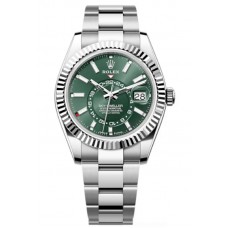 Rolex Sky-Dweller White Rolesor Mint Green Dial Oyster Men's Replica Watch M336934-0001