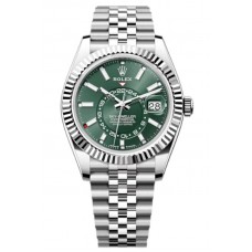 Rolex Sky-Dweller White Rolesor Mint Green Dial Jubilee Men's Replica Watch M336934-0002