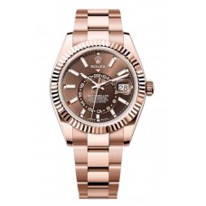 Rolex Sky-Dweller Rose Gold Chocolate Dial Oyster Men's Replica Watch M336935-0002