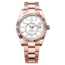Rolex Sky-Dweller Rose Gold White Dial Oyster Men's Replica Watch M336935-0003