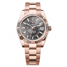 Rolex Sky-Dweller Rose Gold Slate Dial Oyster Men's Replica Watch M336935-0004