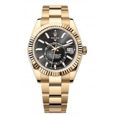 Rolex Sky-Dweller Yellow Gold Black Dial Oyster Men's Replica Watch M336938-0002
