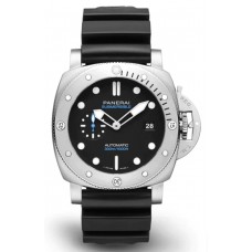 Panerai Submersible QuarantaQuattro Black Dial Rubber Strap Men's Replica Watch PAM01229