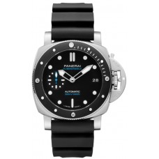 Panerai Submersible Black Dial Rubber Strap Men's Replica Watch PAM01683