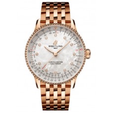 Breitling Navitimer Automatic 36 Mother of Pearl Diamond Dial 18k Rose Gold Women's Replica Watch R17327211A1R1