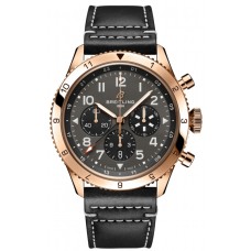 Breitling Super Avi B04 Chronograph GMT 46 P-51 Mustang Grey Dial Leather Strap Men's Replica Watch RB04451A1B1X1